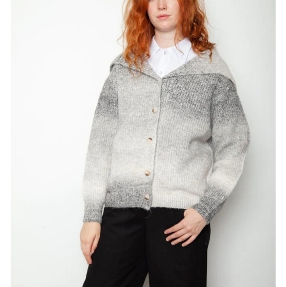 Look By M Sailor Collar Gradient Cardigan - Picture 1 of 14